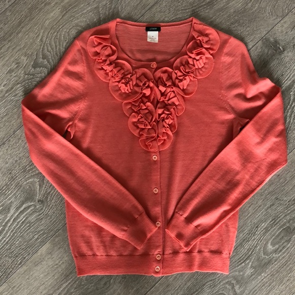J. Crew Coral Cardigan Size M - Picture 1 of 3